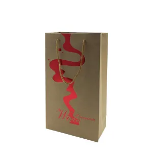 Kraft Paper 2 Bottles Bag-Brown((KP-07)