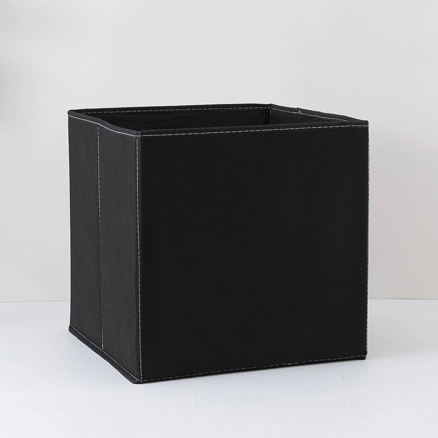 Kuber Industries Foldable Storage Basket|Square Toy Storage Bin|Front Grab Handle|Wardrobe, Closet Organizer (Navy Blue) (Pack Of 3)