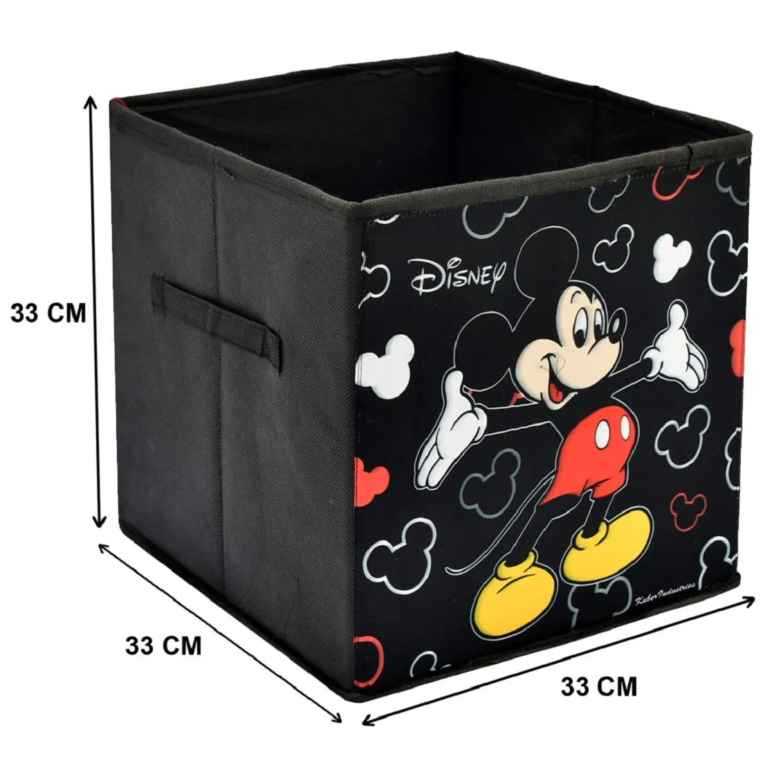 Kuber Industries Foldable Storage Basket|Square Toy Storage Bin|Side Grab Handle|Wardrobe, Closet Organizer (Multi) (Pack Of 2)