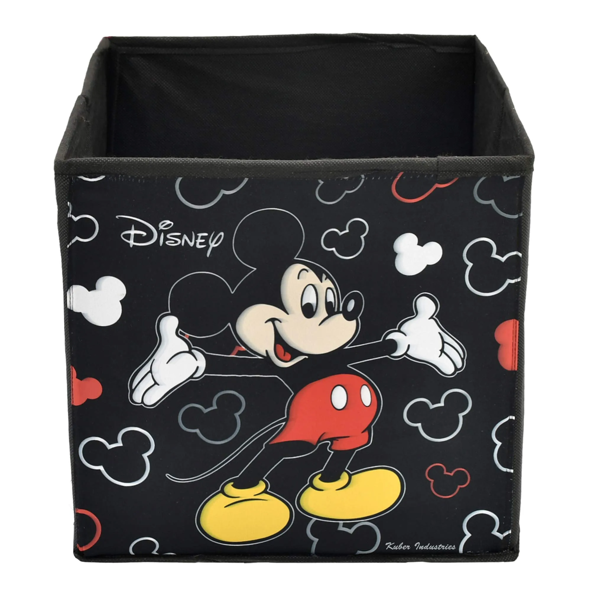 Kuber Industries Foldable Storage Basket|Square Toy Storage Bin|Side Grab Handle|Wardrobe, Closet Organizer (Multi) (Pack Of 2)