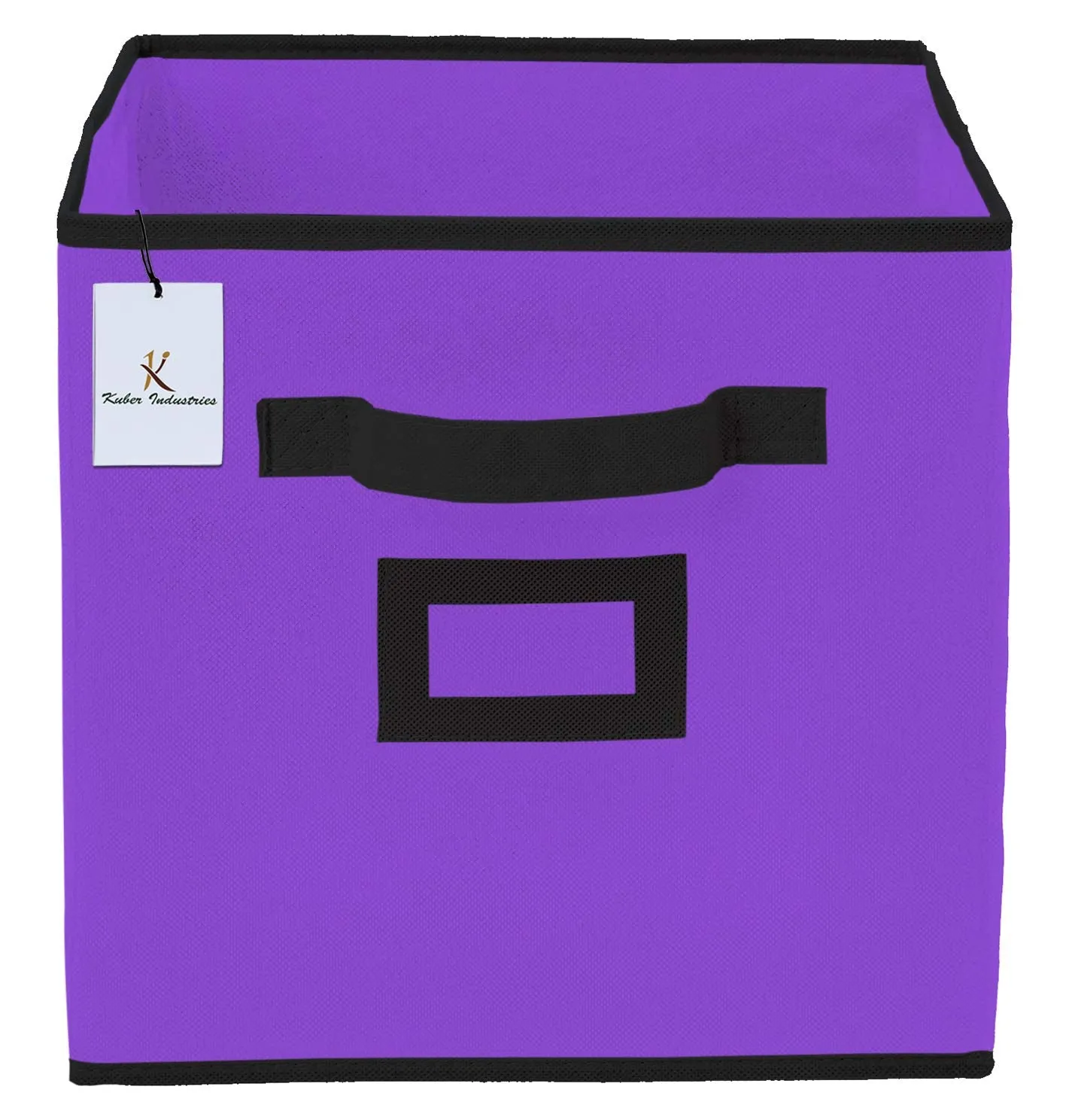 Kuber Industries Non Woven 2 Pieces Small Foldable Storage Organiser Cubes/Boxes (Coffee & Purple) - CTKTC035172