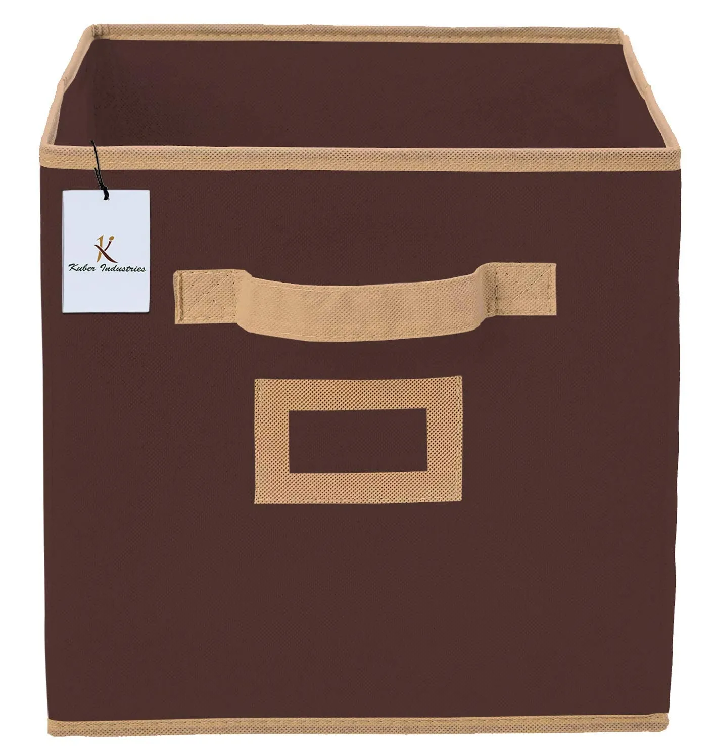 Kuber Industries Non Woven 2 Pieces Small Foldable Storage Organiser Cubes/Boxes (Coffee & Purple) - CTKTC035172