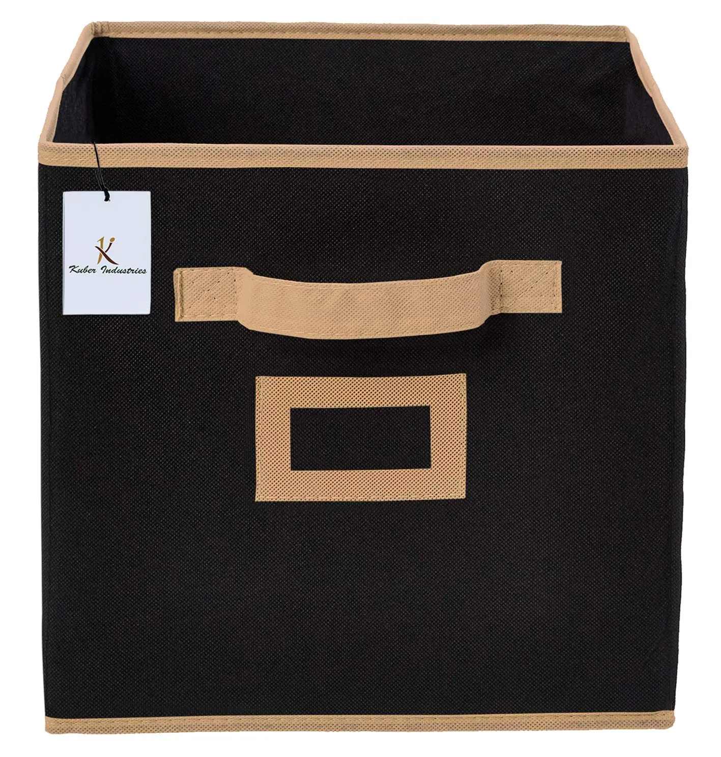 Kuber Industries Non Woven 6 Pieces Small Foldable Storage Organiser Cubes/Boxes (Black & Coffee) - CTKTC035197