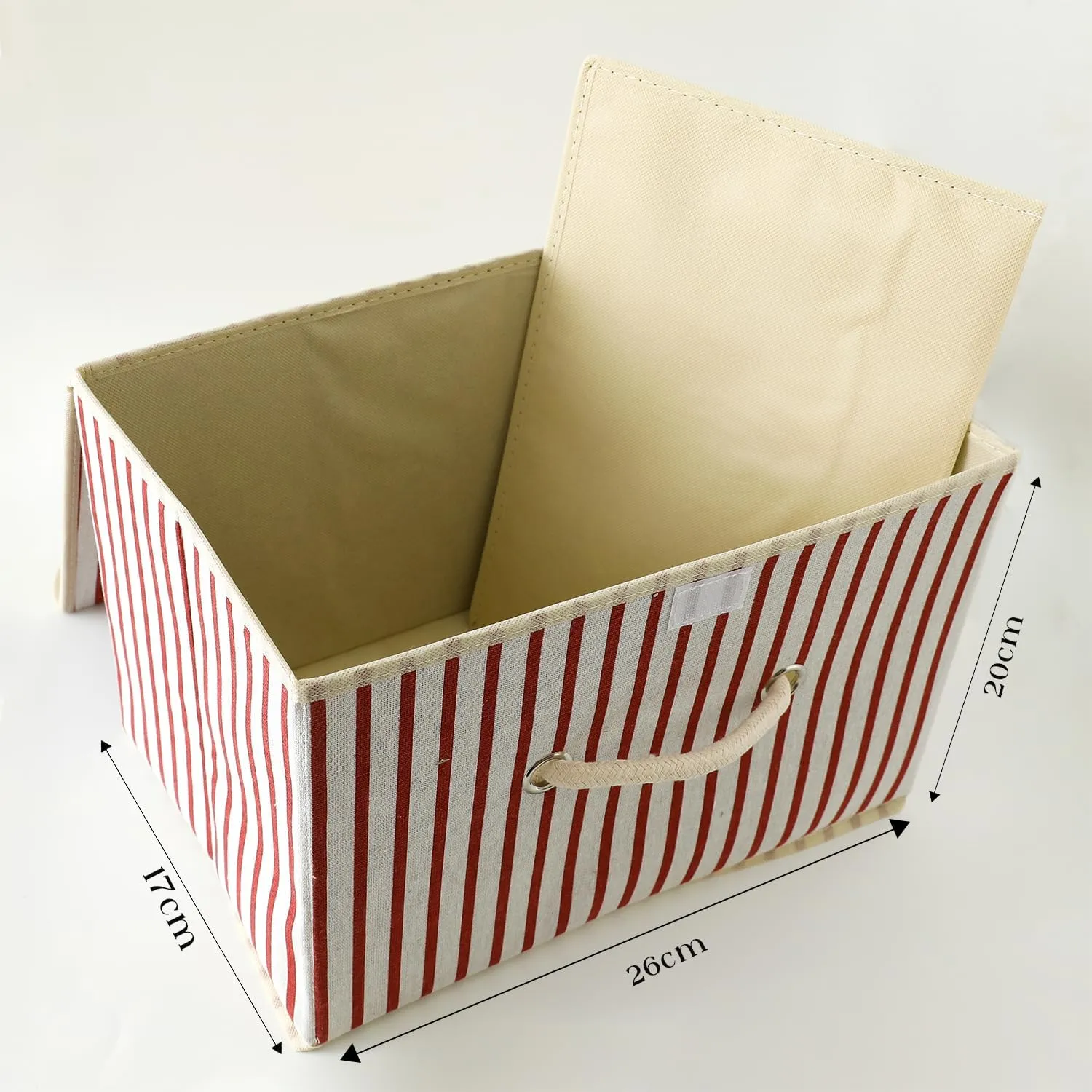 Kuber Industries Small Foldable Storage Box With Lid|Toys Storage Bin|Wardrobe Organizer For clothes|Front Handle & Sturdy Pack Of-2 (Red)
