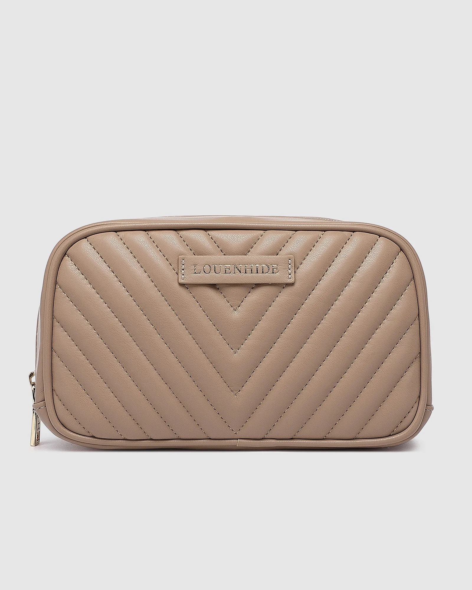 LACEY QUILTED COSMETIC CASE COFFEE