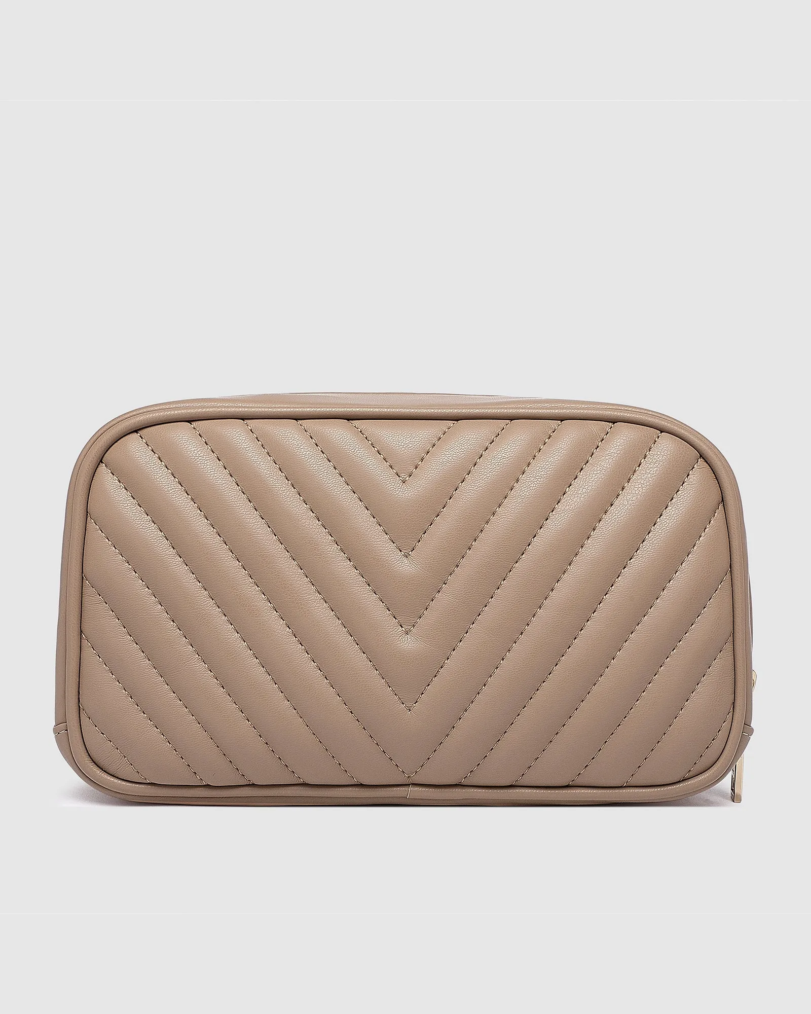 LACEY QUILTED COSMETIC CASE COFFEE