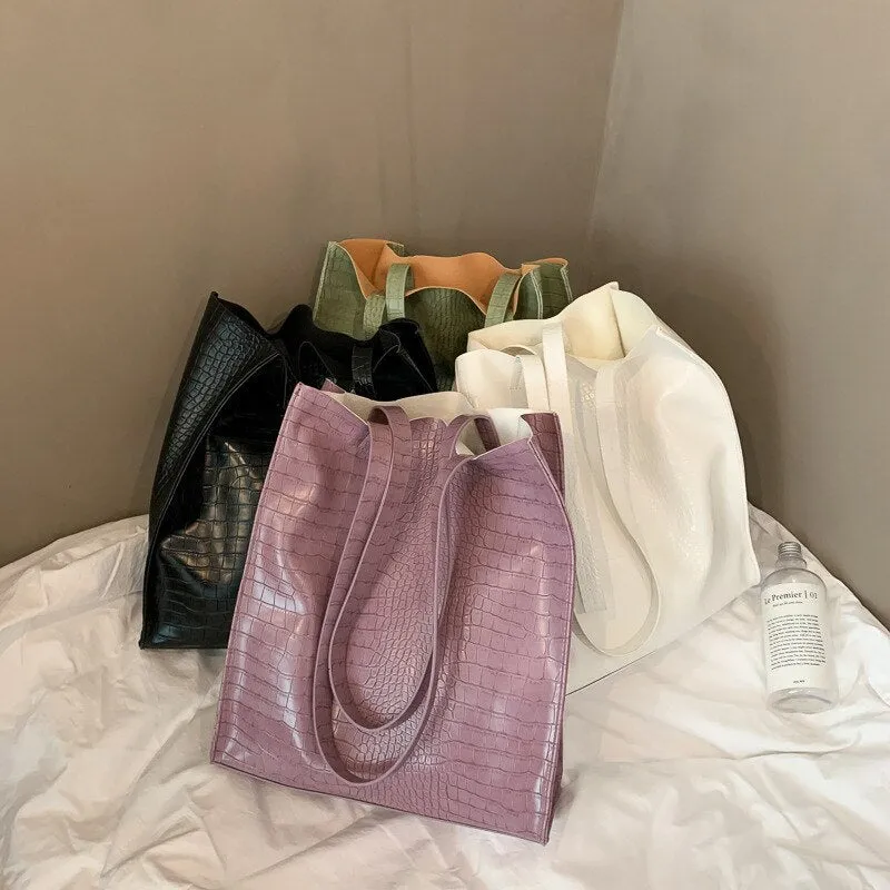 Large Capacity PU Leather Luxury Designer Top-handle Bags for Women Female Fashion Purses and Handbags High Quality Shoulder Bag
