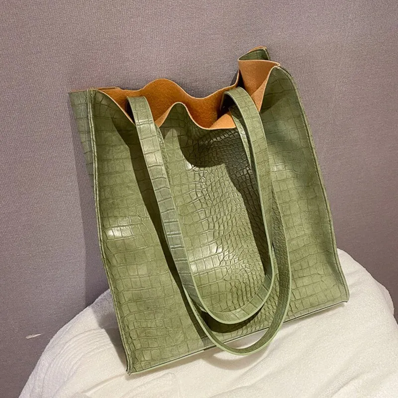 Large Capacity PU Leather Luxury Designer Top-handle Bags for Women Female Fashion Purses and Handbags High Quality Shoulder Bag