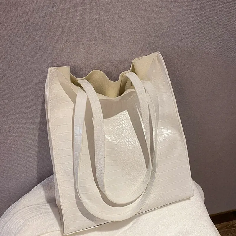 Large Capacity PU Leather Luxury Designer Top-handle Bags for Women Female Fashion Purses and Handbags High Quality Shoulder Bag