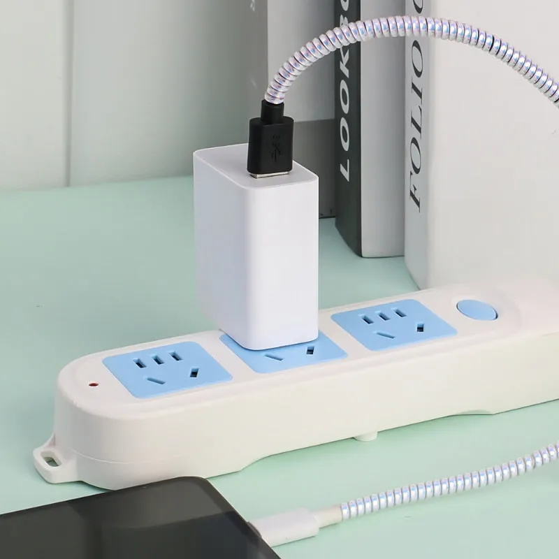 Laser Cable Organizer Universal Phone Charge Cord Earphone Line Spiral Sleeve USB Data Cable Protector for Iphone Samsung Xiaomi