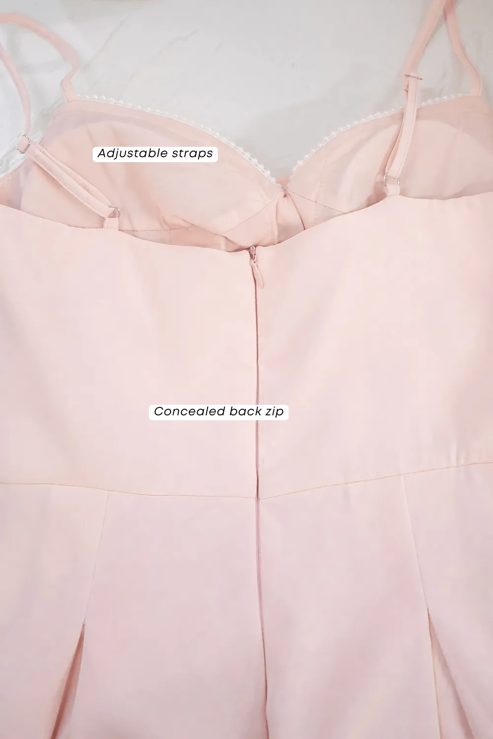 LAURELL EXQUISITE PEARL MAXI DRESS IN LIGHT PINK
