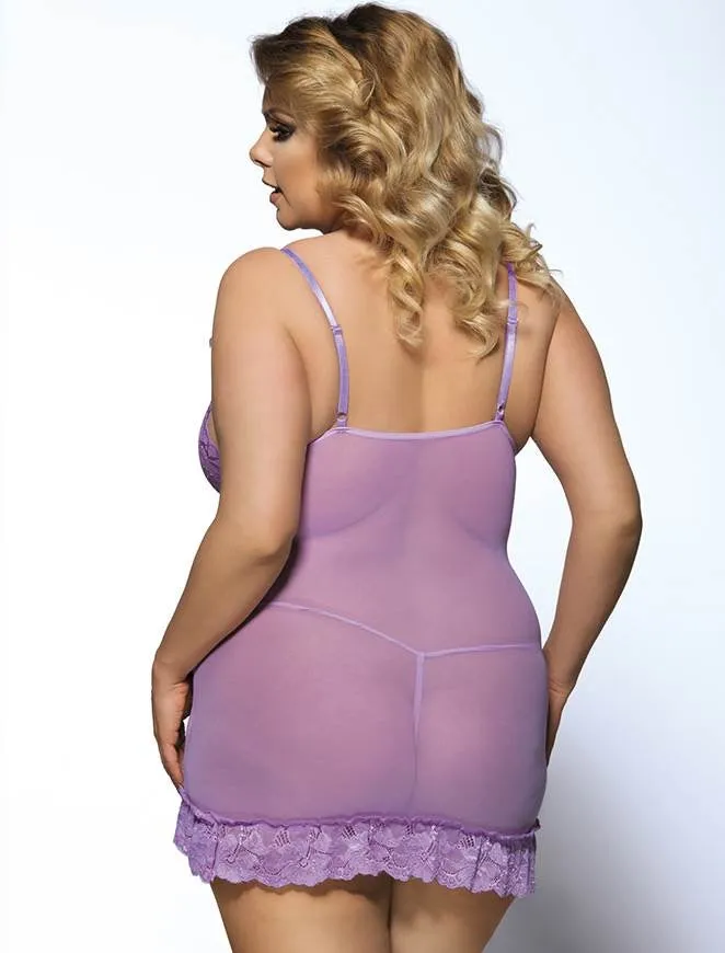 Lavender Dream Deep Neckline Lingerie