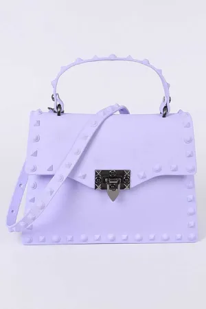Lavender Matte Finish Studded Convertible Jelly Bag