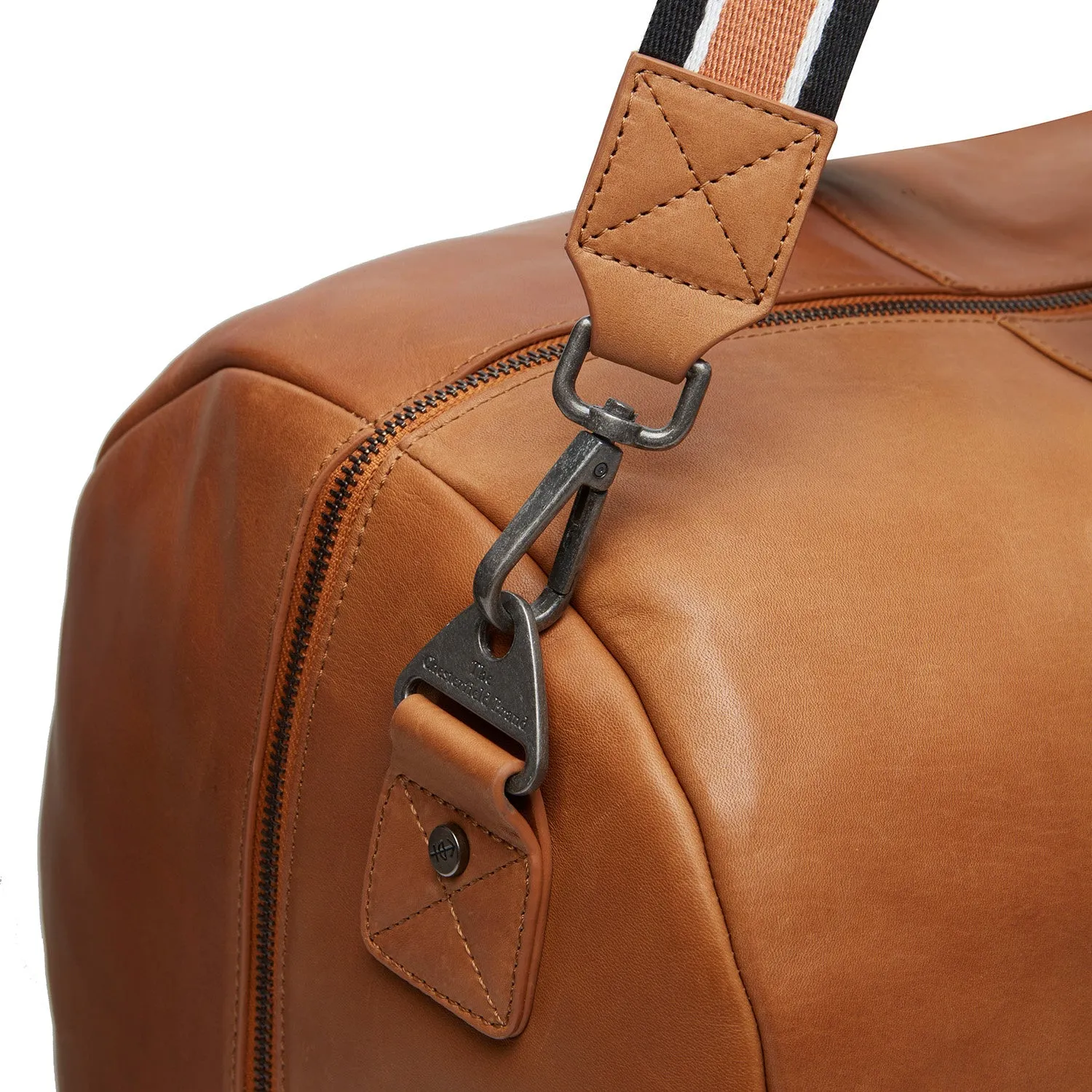 Leather Weekend Bag Cognac Hudson