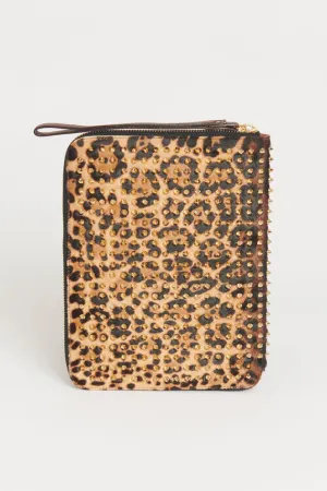 Leopard Studded Preowned iPad Case