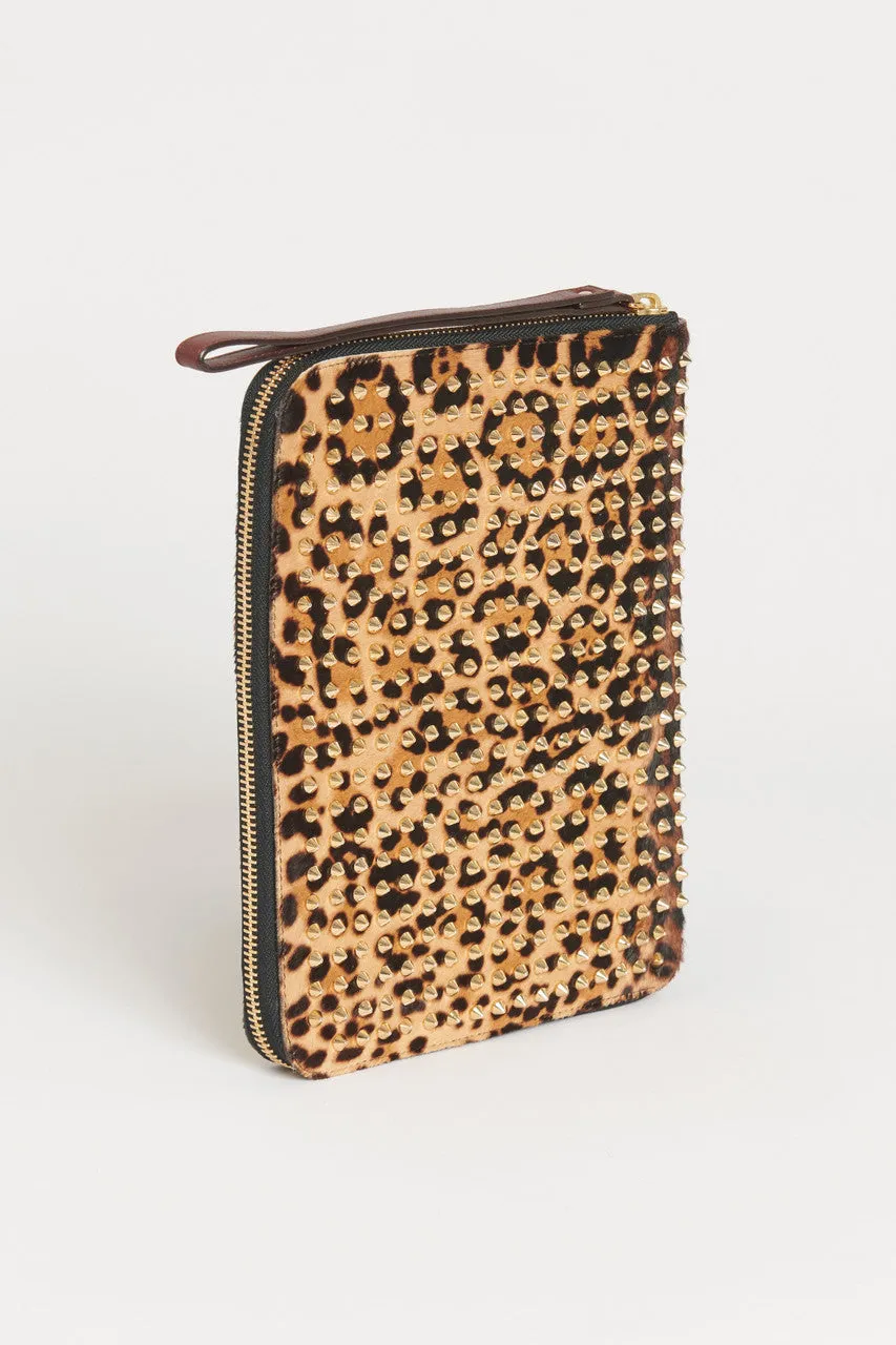 Leopard Studded Preowned iPad Case