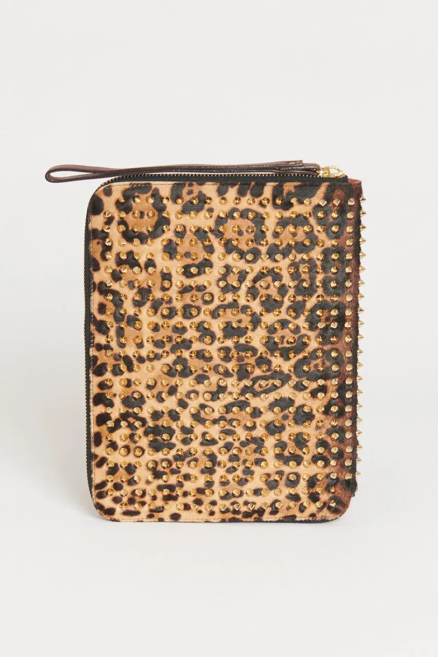 Leopard Studded Preowned iPad Case