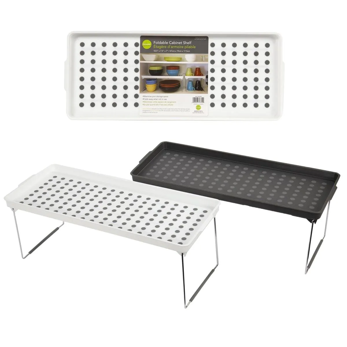 L.Gourmet 18.25"x7.5"x7" Foldable Cabinet Shelf, 2 col., label