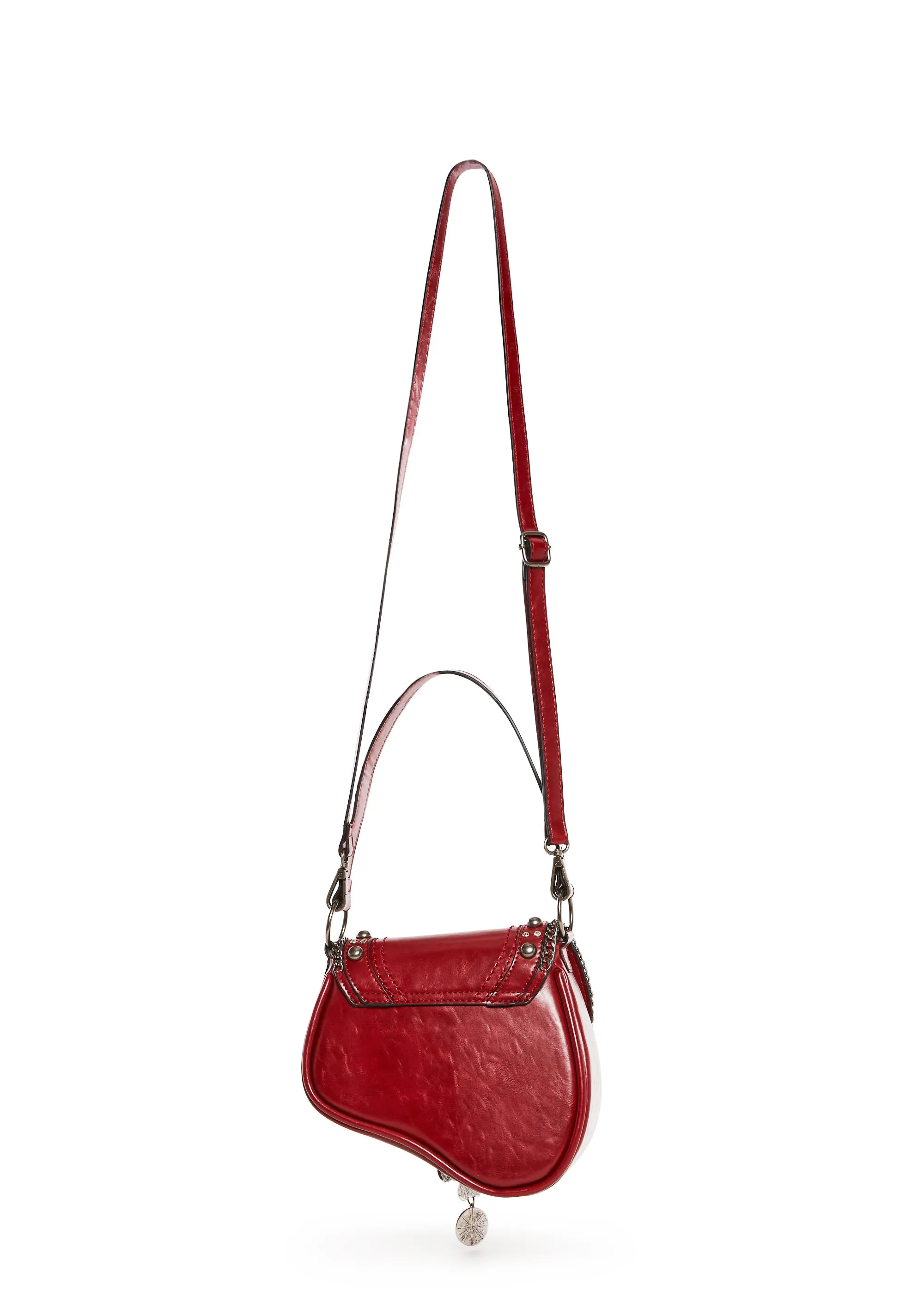 Livin' It Up Studded Saddle Bag - Red