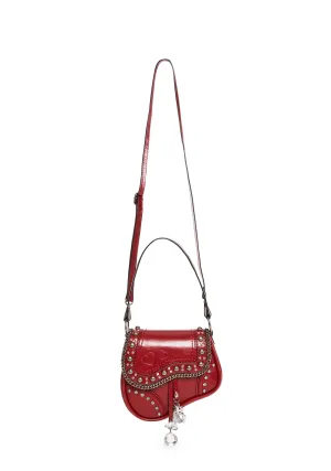 Livin' It Up Studded Saddle Bag - Red