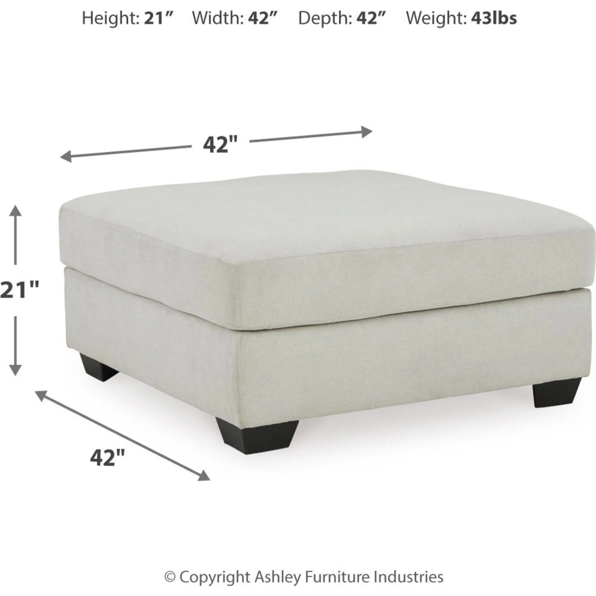 Lowder Oversized Accent Ottoman - Stone