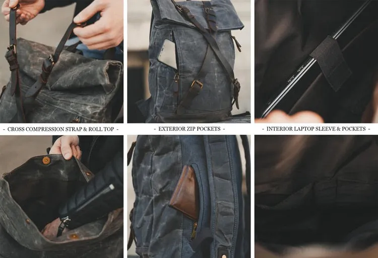 Lux Vintage Waterproof Anti-Theft Wax Canvas Backpack