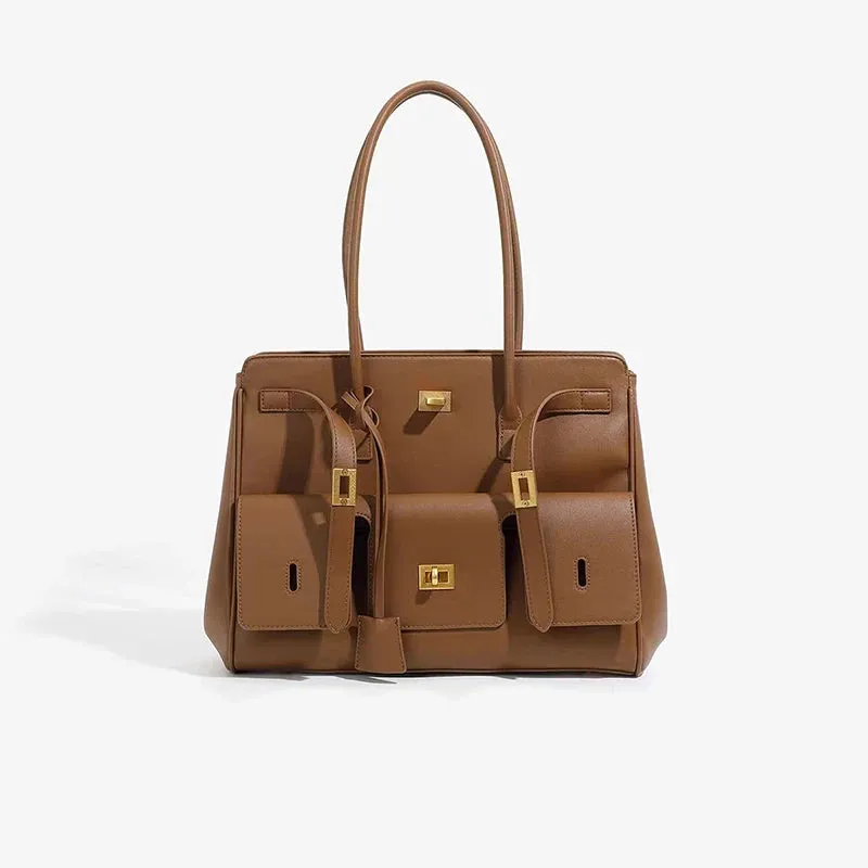 Luxury Lock Wings Tote Bag – Large Capacity Designer Shoulder Handbag