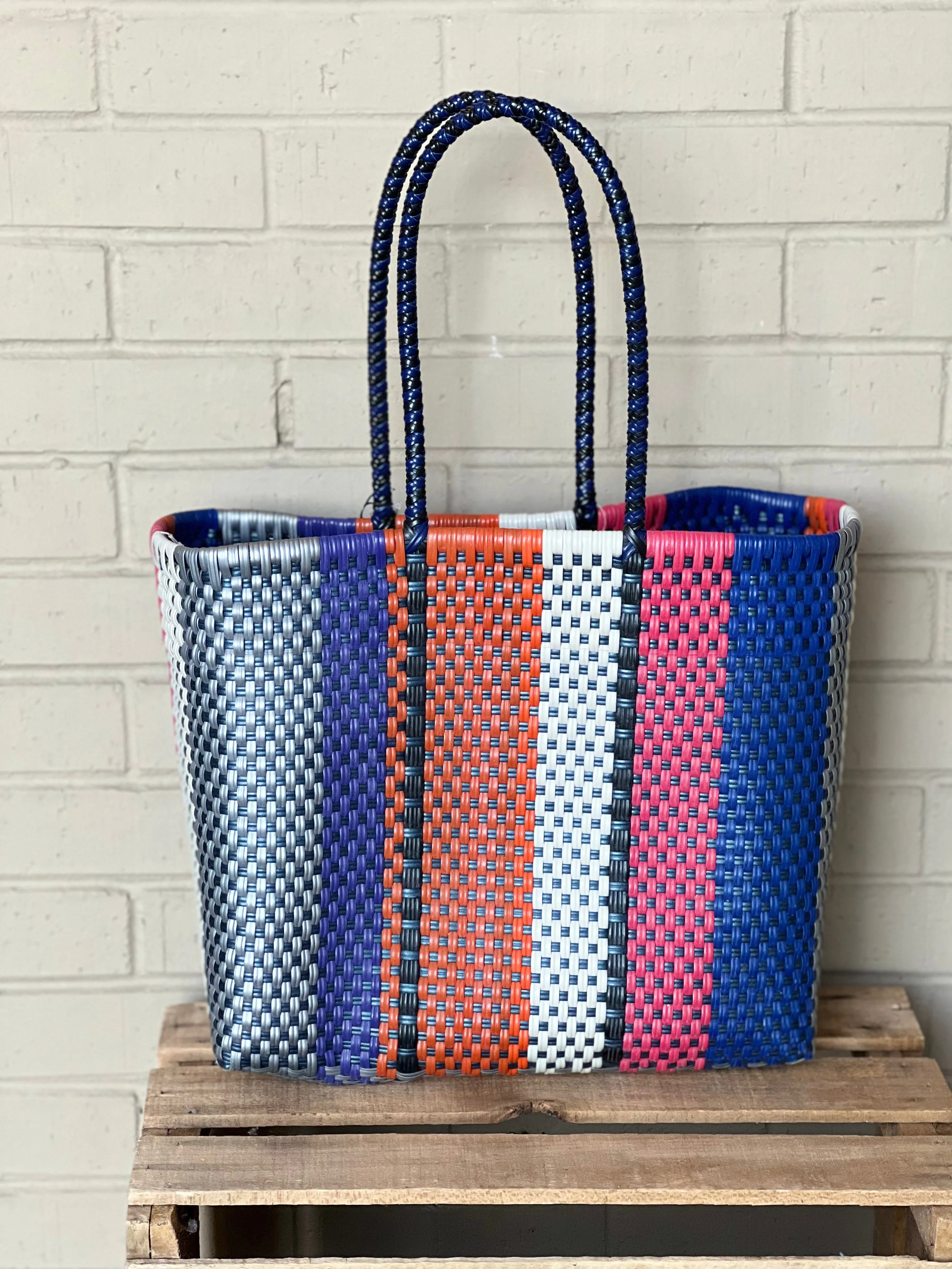 Maria Victoria Tamayo Collection Orange White Blue Pink Womens Tote