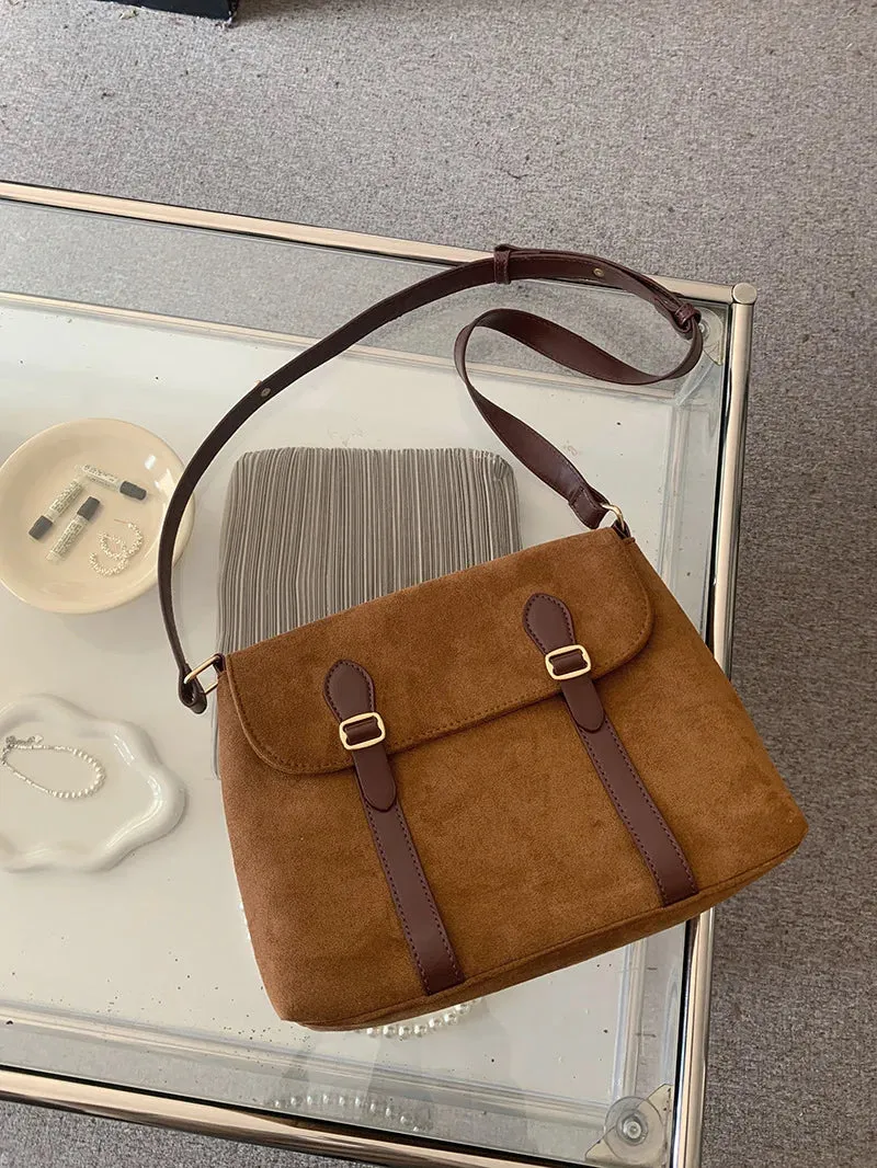 MAYTRENDS  -  Vintage Lage Capacity Women Messenger Bag High Quality Nubuck Suede Female Tote Bag Fashion Designer Luxury Shoulder Bag
