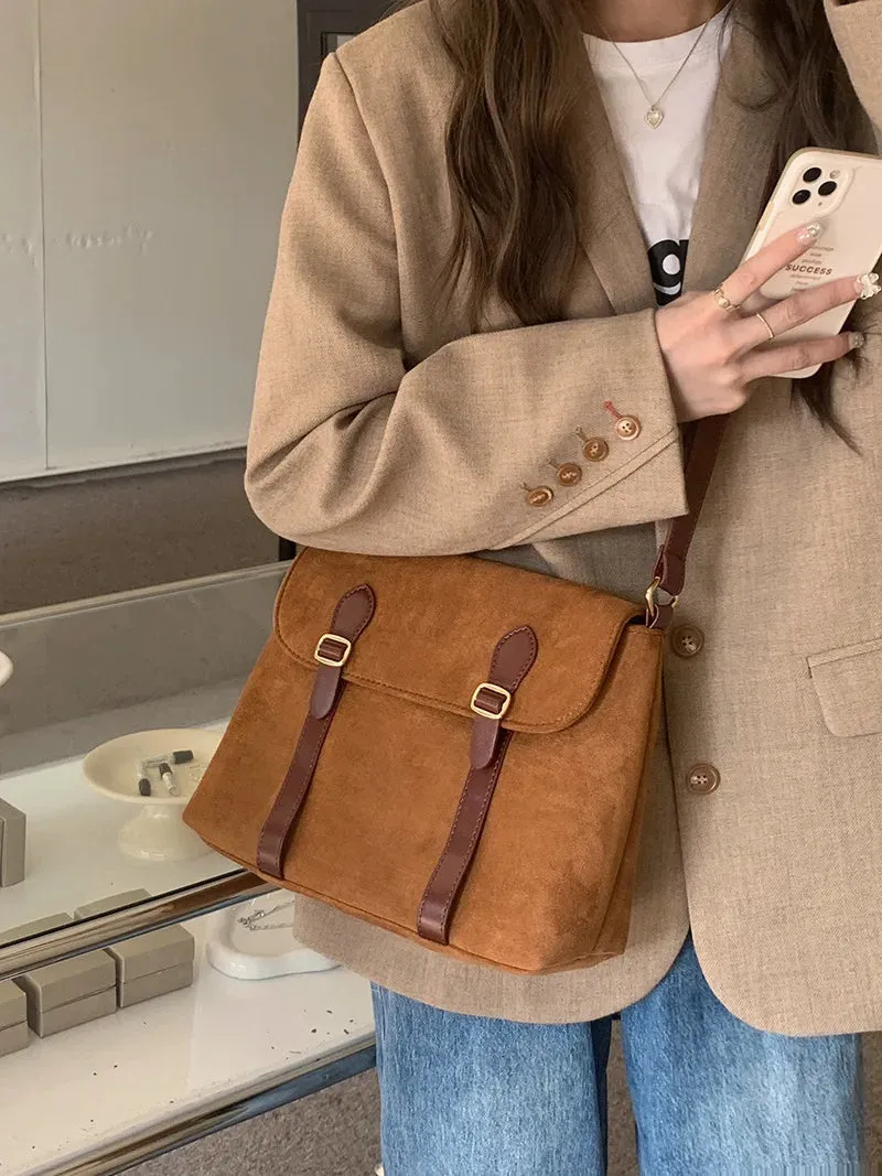 MAYTRENDS  -  Vintage Lage Capacity Women Messenger Bag High Quality Nubuck Suede Female Tote Bag Fashion Designer Luxury Shoulder Bag