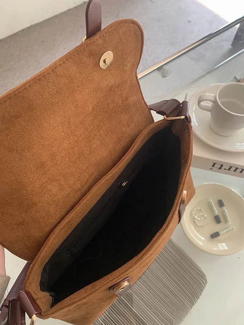MAYTRENDS  -  Vintage Lage Capacity Women Messenger Bag High Quality Nubuck Suede Female Tote Bag Fashion Designer Luxury Shoulder Bag