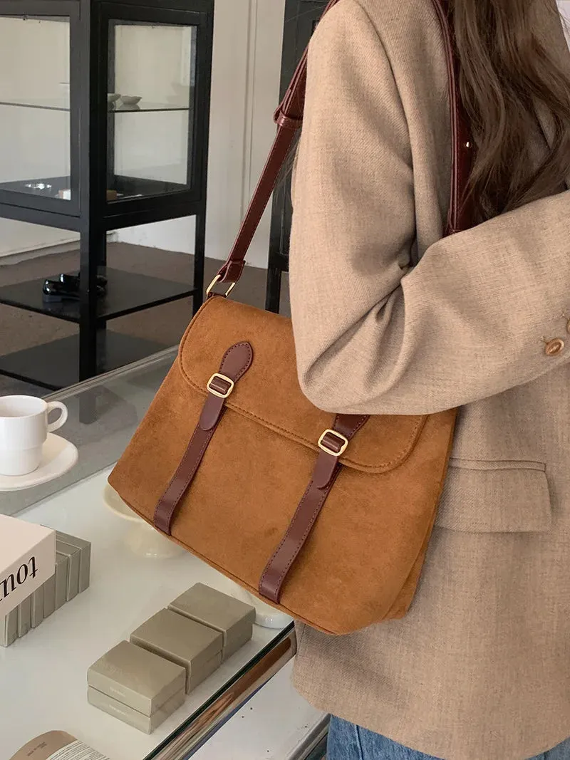 MAYTRENDS  -  Vintage Lage Capacity Women Messenger Bag High Quality Nubuck Suede Female Tote Bag Fashion Designer Luxury Shoulder Bag