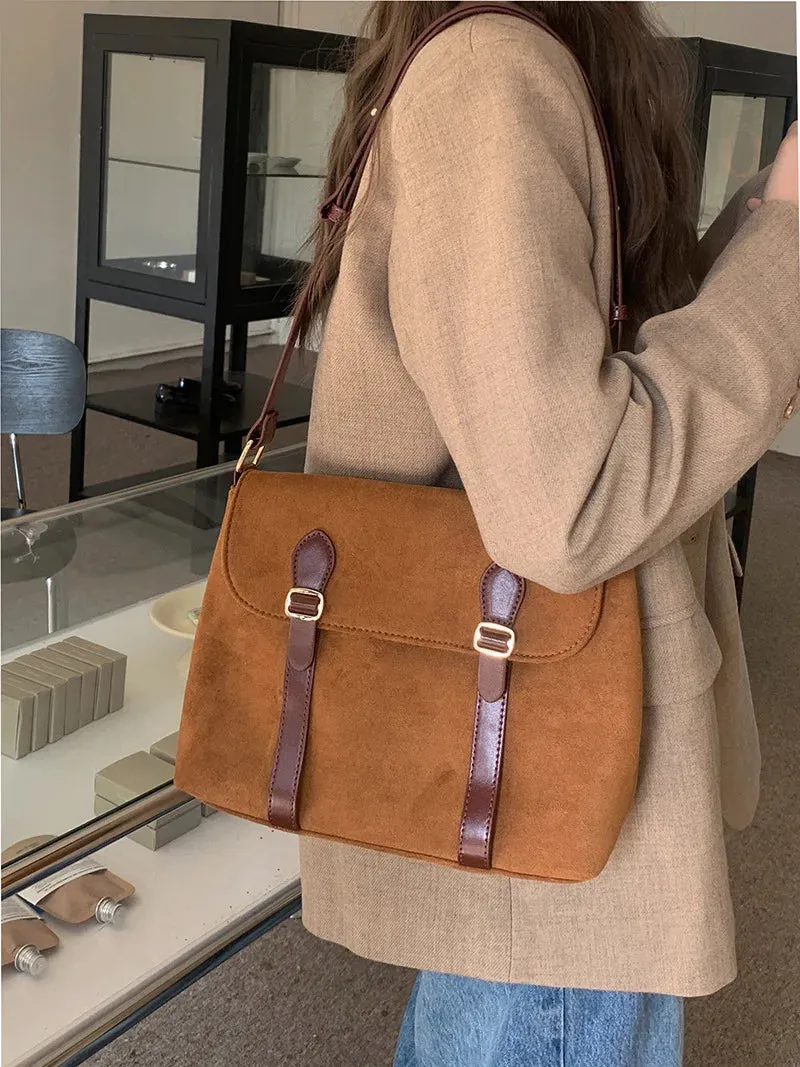 MAYTRENDS  -  Vintage Lage Capacity Women Messenger Bag High Quality Nubuck Suede Female Tote Bag Fashion Designer Luxury Shoulder Bag