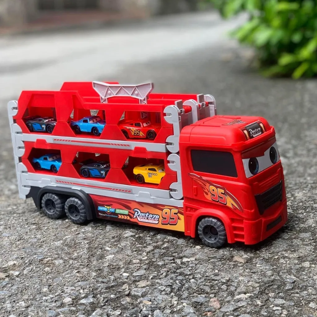 McQueen Double Layer Foldable Truck With 2 Cars