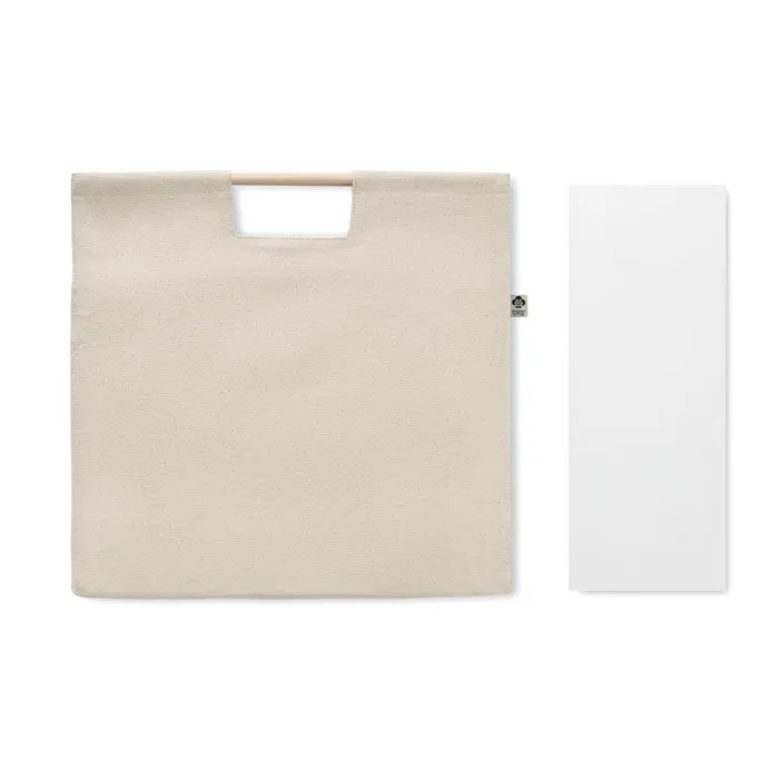 MERCADO TOP - Wooden handled Organic shopping canvas bag