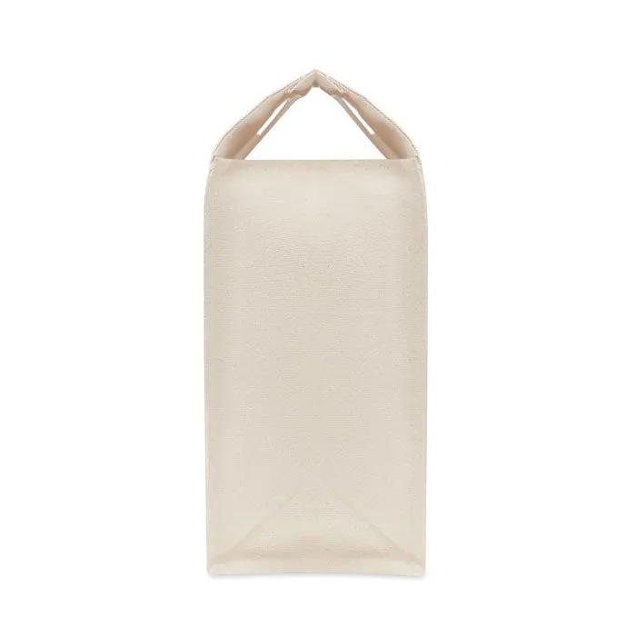MERCADO TOP - Wooden handled Organic shopping canvas bag