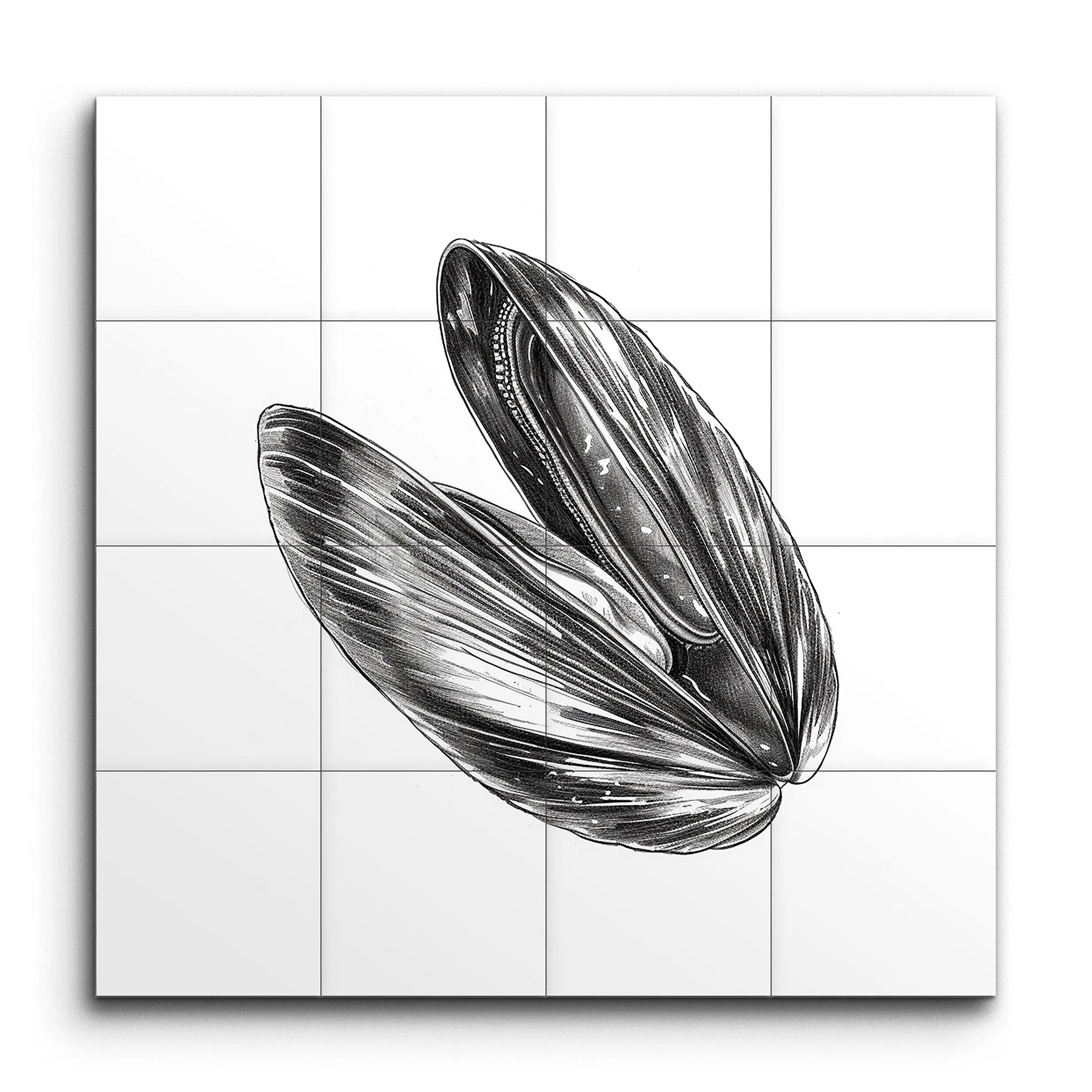 Monochrome Mussel Shell: Natures Exquisite Detail
