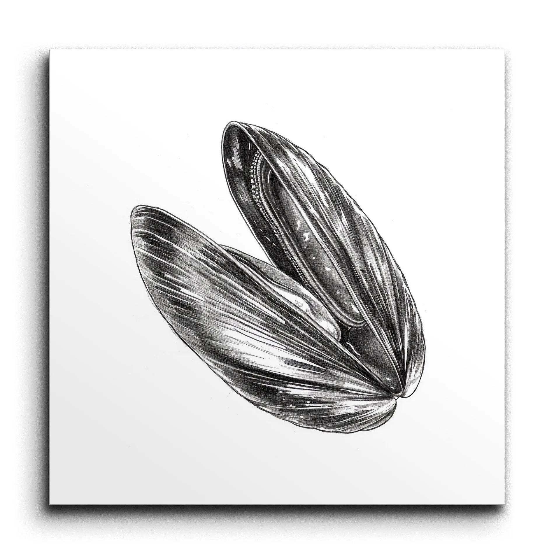 Monochrome Mussel Shell: Natures Exquisite Detail