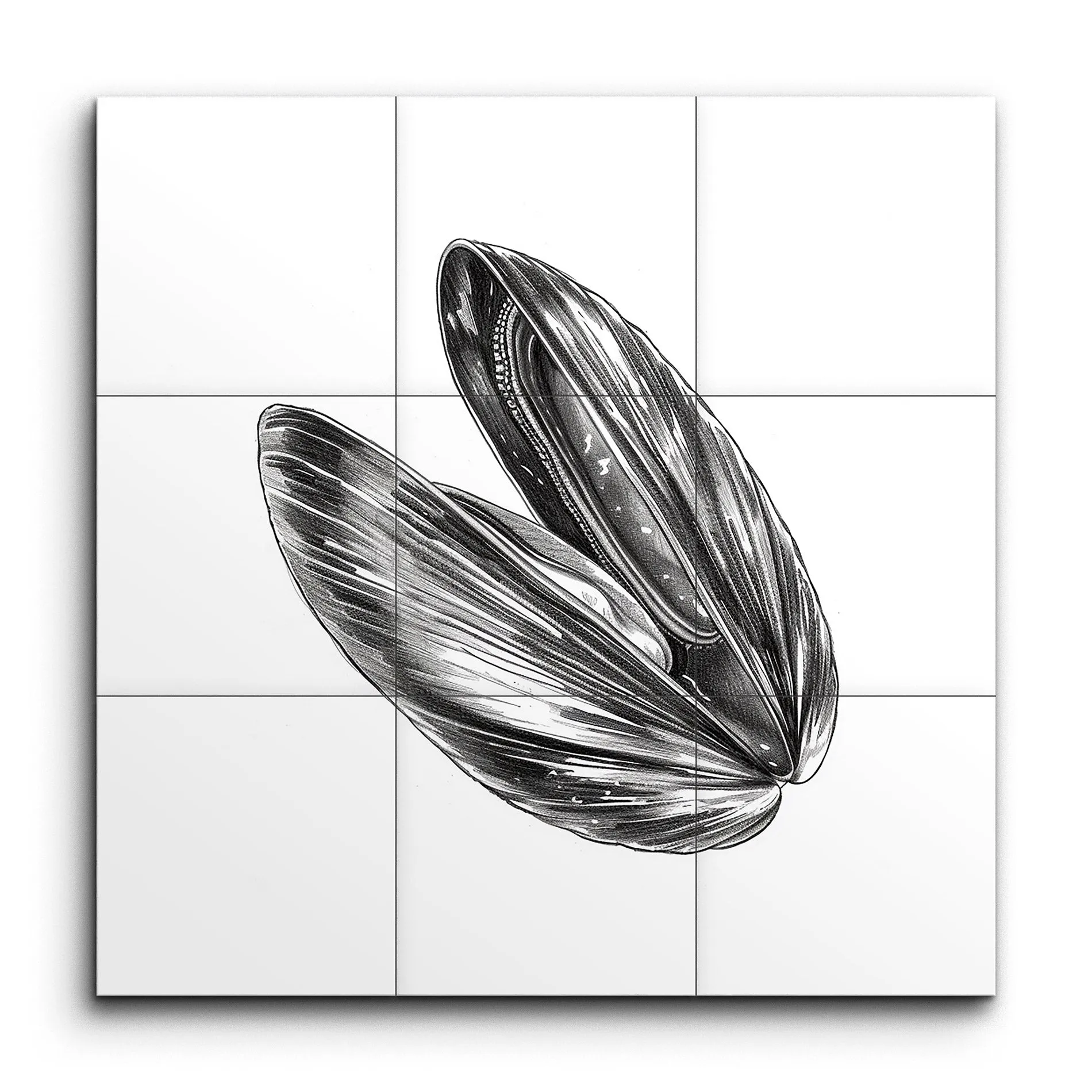 Monochrome Mussel Shell: Natures Exquisite Detail