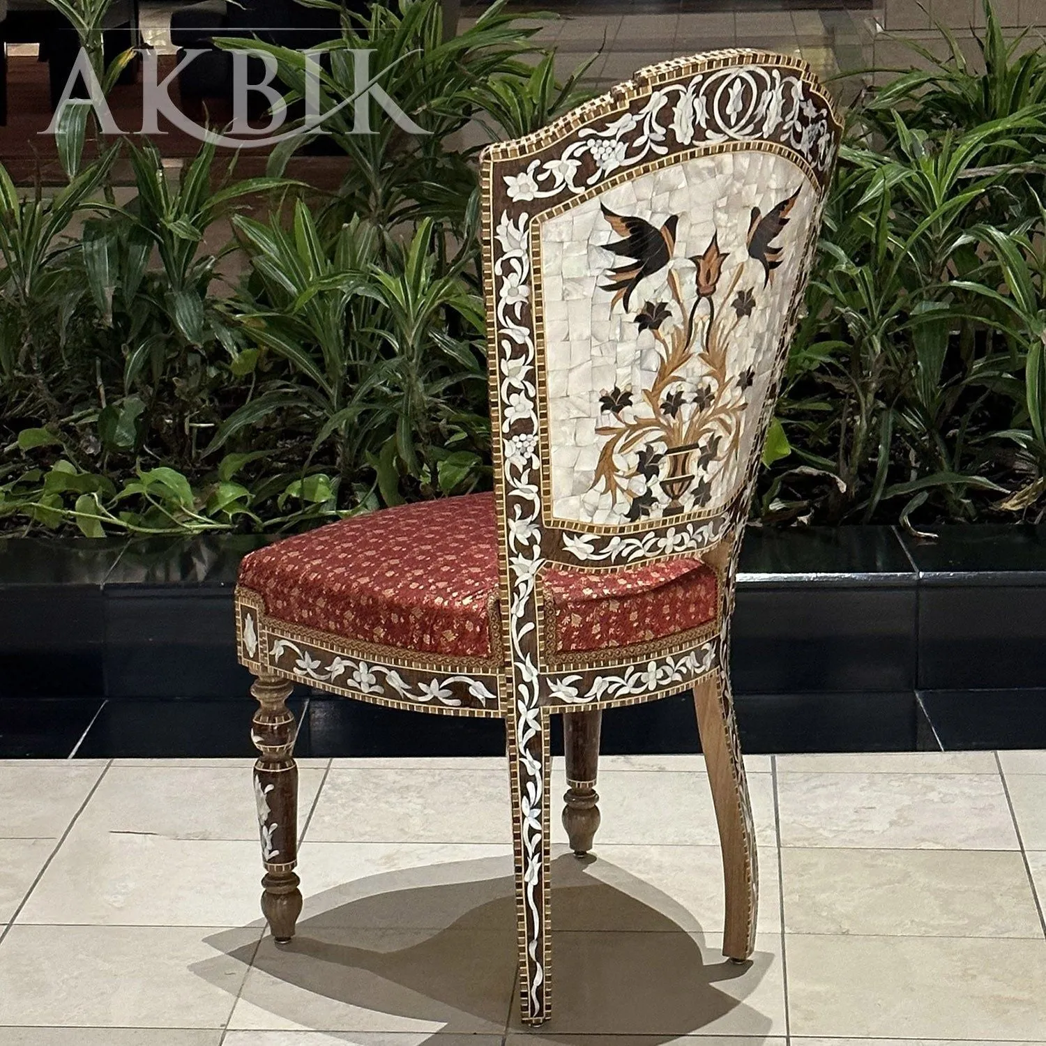 Mother of Pearl Chair - Birds of Paradise Design