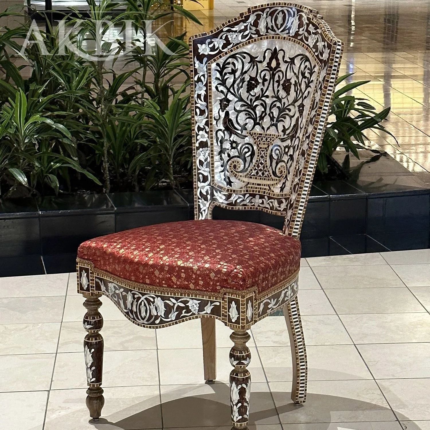 Mother of Pearl Chair - Birds of Paradise Design