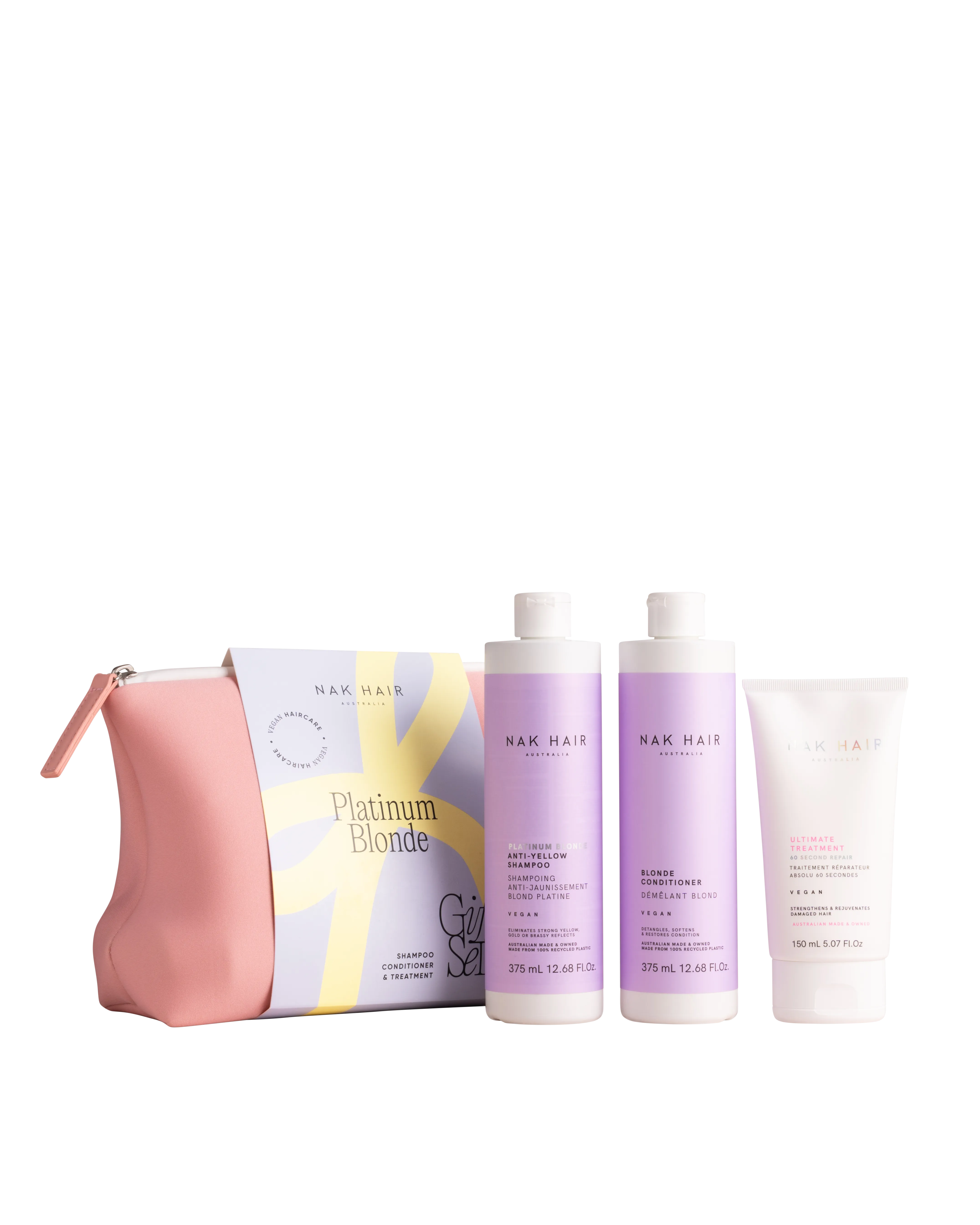 NAK Holiday Platinum Blonde Gift Set with Bag