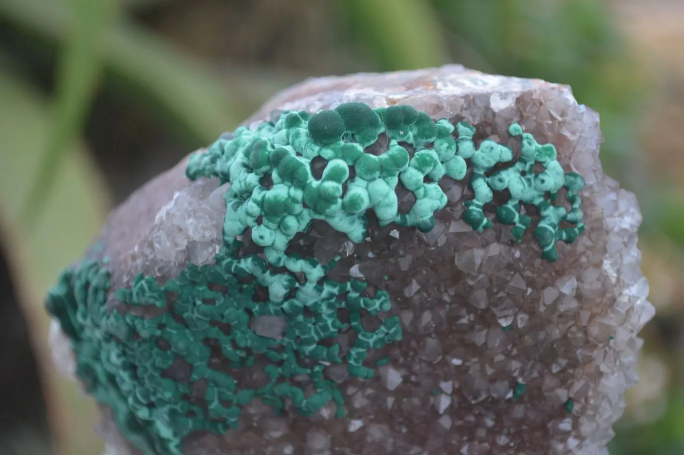 Natural Rare Ball Malachite On Quartz & Dolomite Specimens x 2 From Kambove, Congo