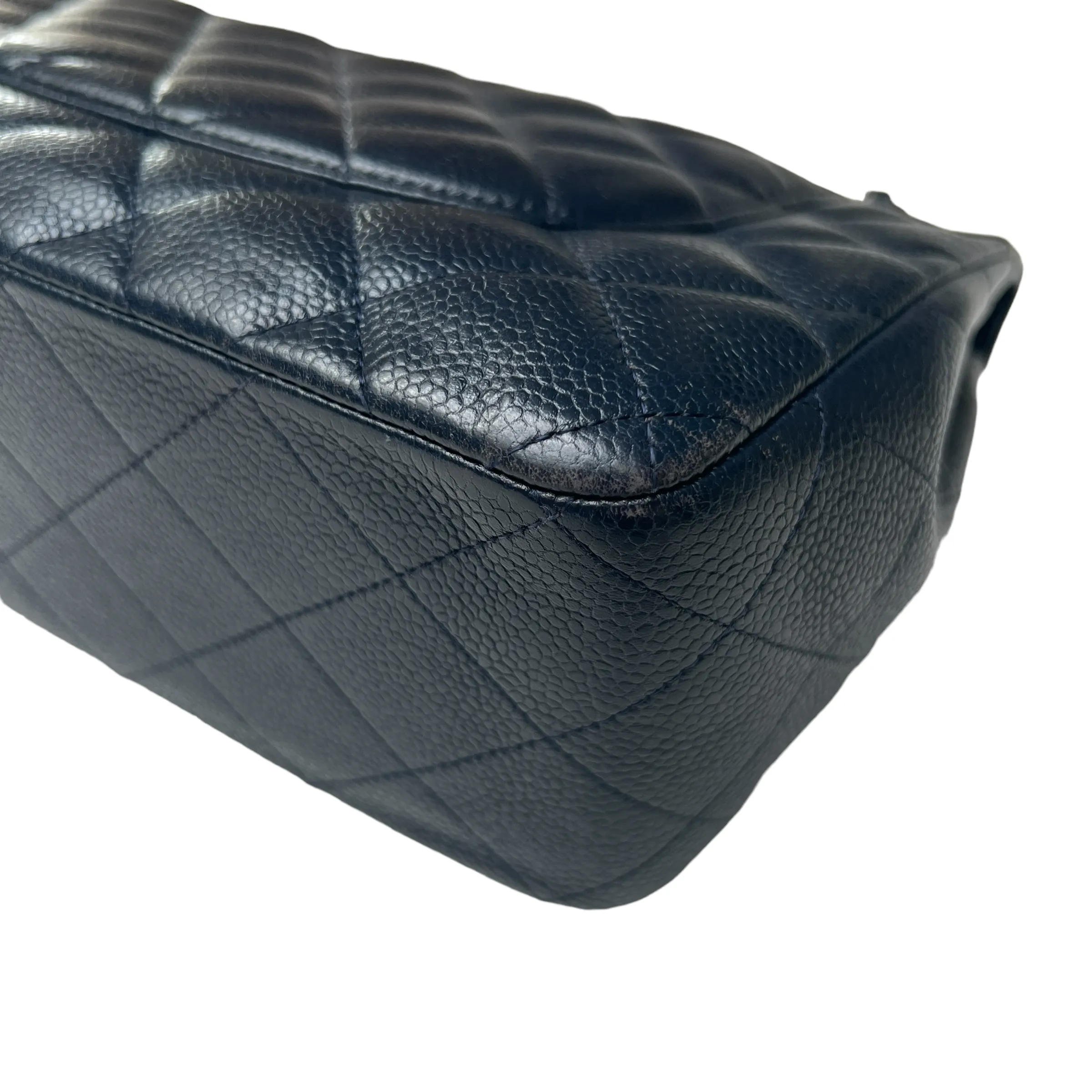 Navy Jumbo Flap Silver Hardware