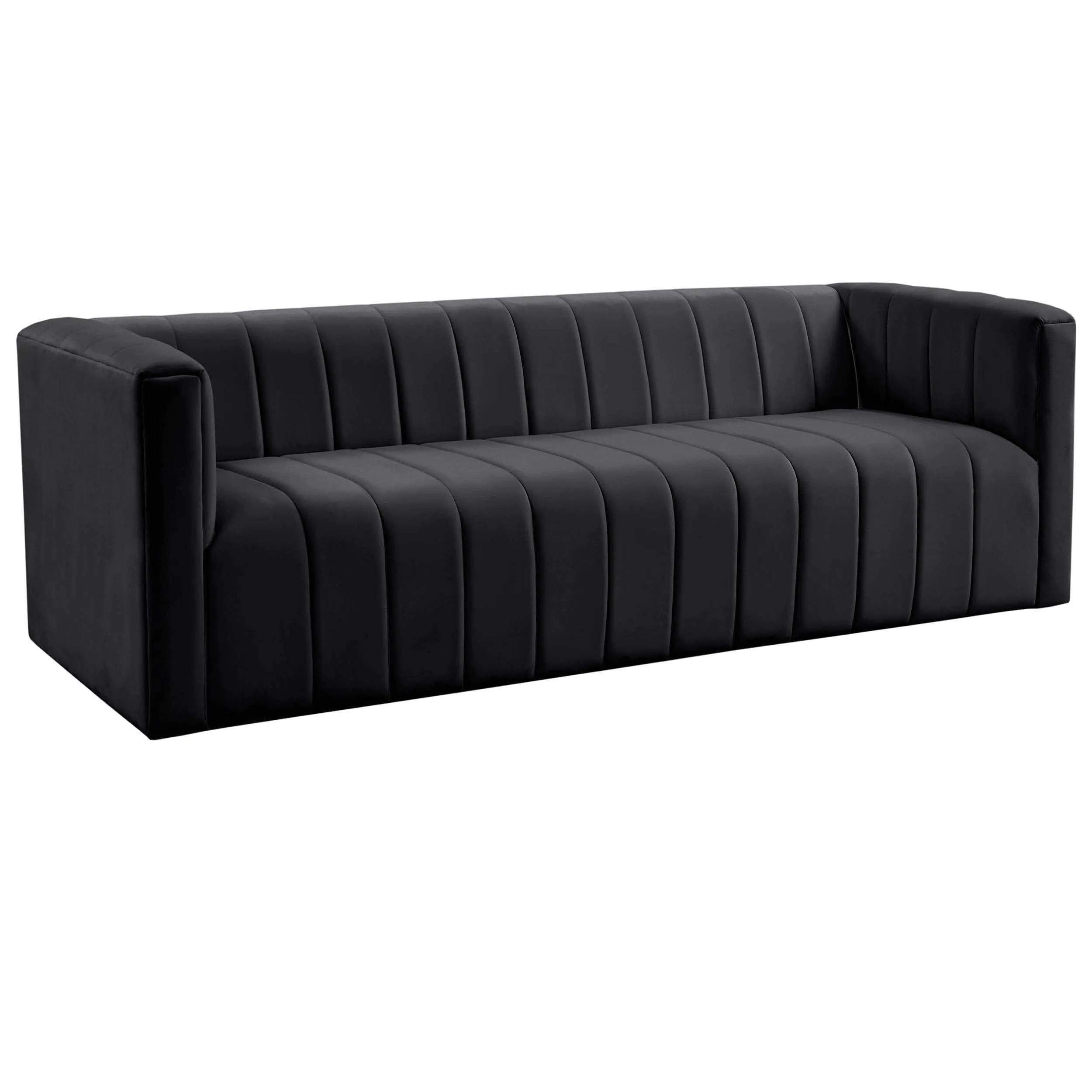 Norah Velvet Sofa, Black