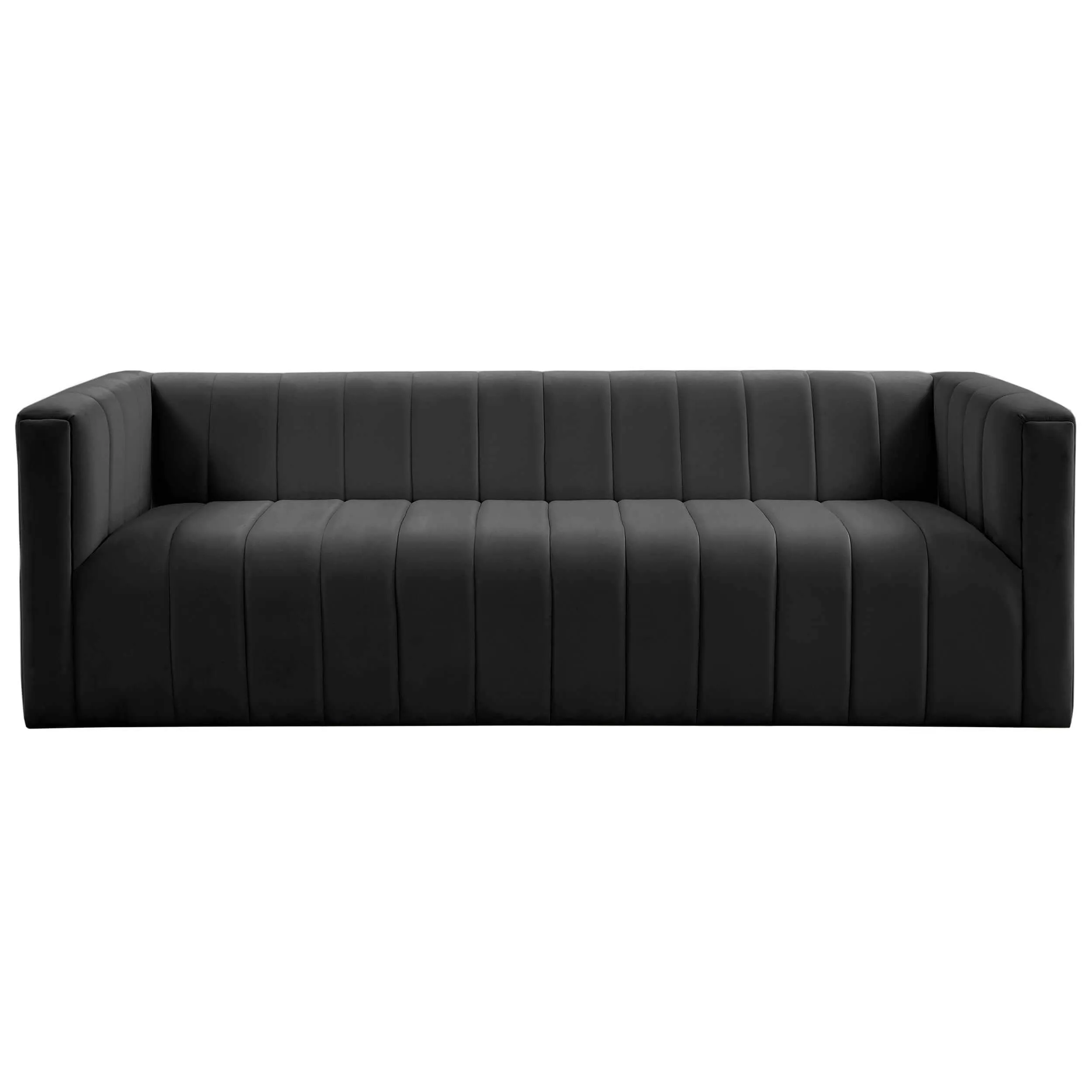 Norah Velvet Sofa, Black