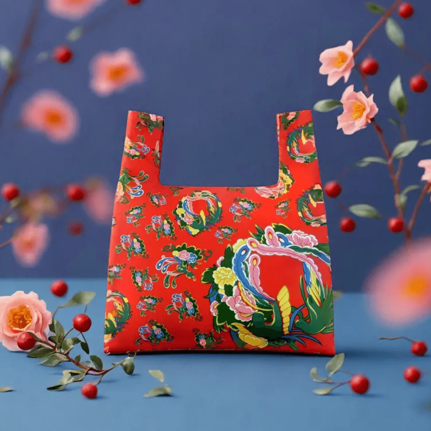 Northeast China Big Flower Eco-Friendly Durable Canvas Bag