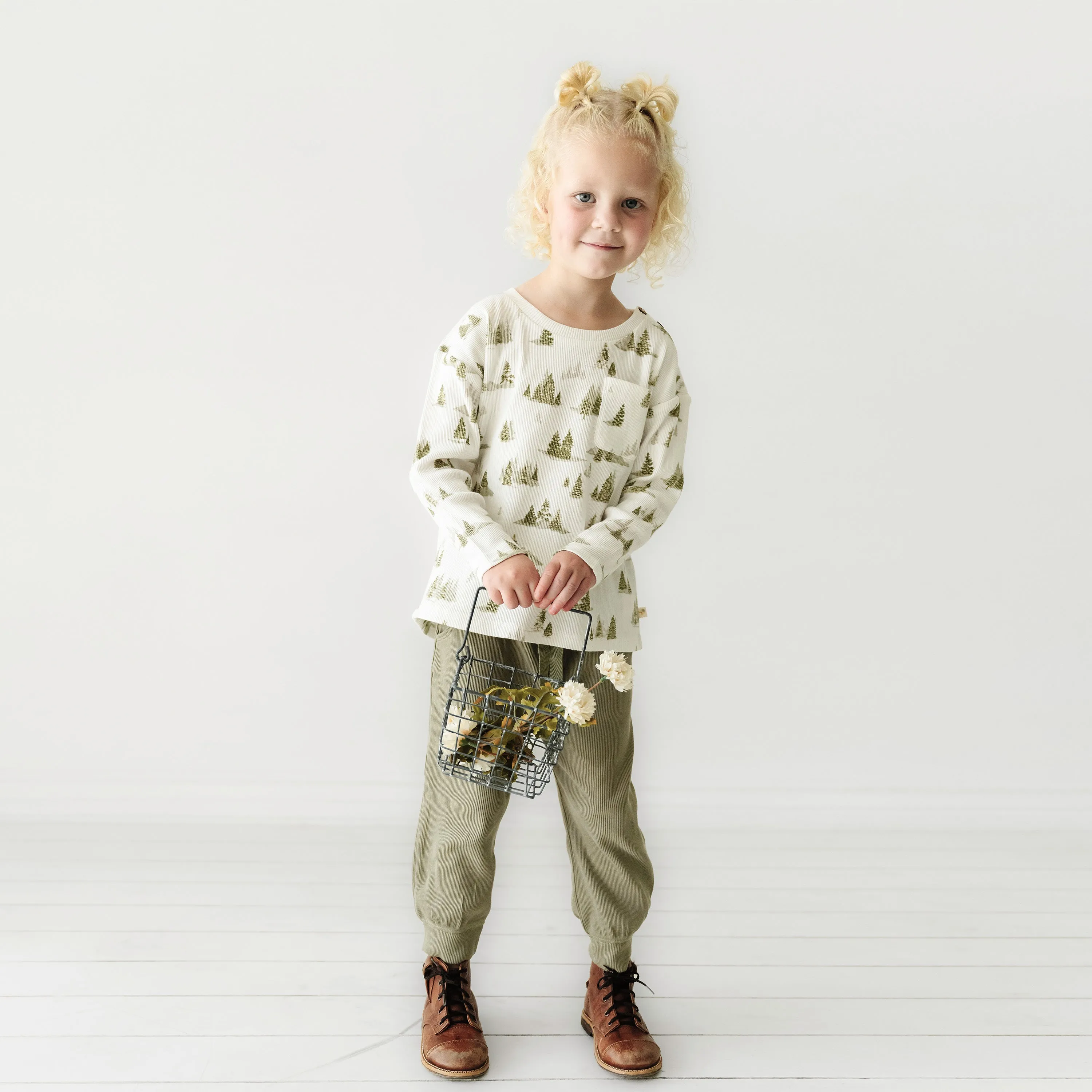 Organic Toddler T-shirt & Pant Set - Frosted Fir