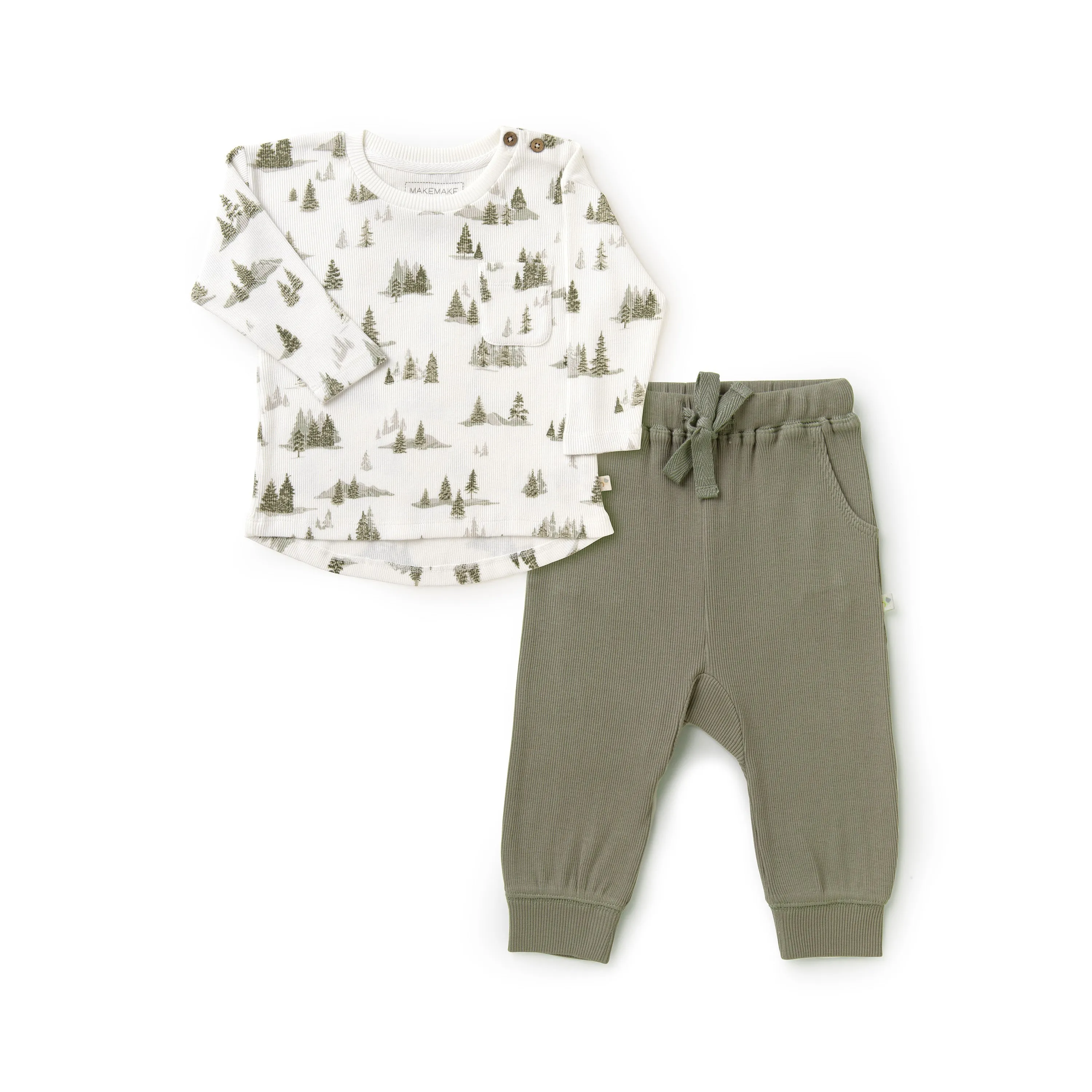 Organic Toddler T-shirt & Pant Set - Frosted Fir