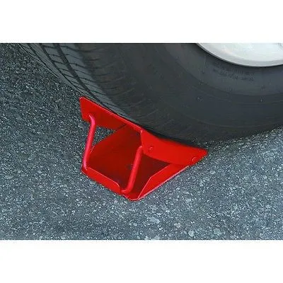 Pair of Folding Metal Steel Tire Wheel Chock Stops for Trailer Car Vehicle Stop